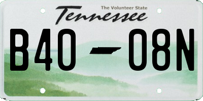 TN license plate B4008N