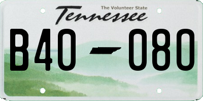 TN license plate B4008O