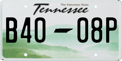 TN license plate B4008P