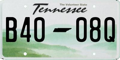 TN license plate B4008Q