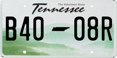 TN license plate B4008R