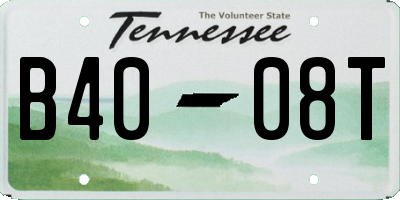 TN license plate B4008T