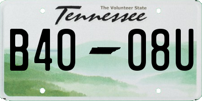 TN license plate B4008U