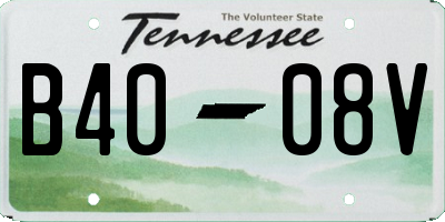 TN license plate B4008V
