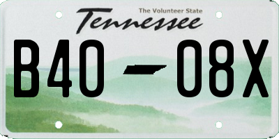 TN license plate B4008X