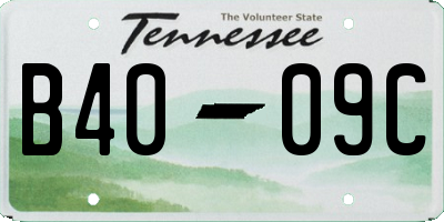 TN license plate B4009C