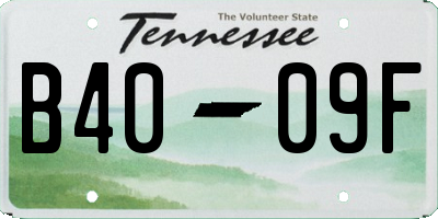 TN license plate B4009F