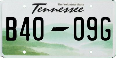TN license plate B4009G
