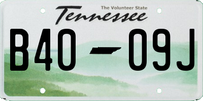TN license plate B4009J