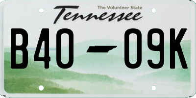 TN license plate B4009K