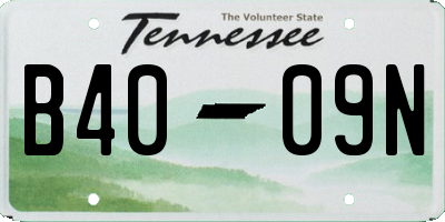 TN license plate B4009N