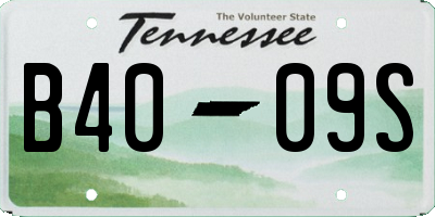 TN license plate B4009S