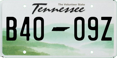 TN license plate B4009Z