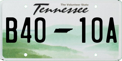 TN license plate B4010A