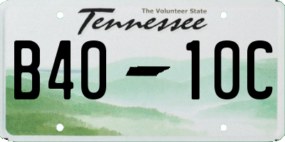TN license plate B4010C