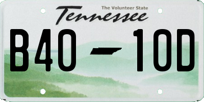 TN license plate B4010D