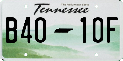 TN license plate B4010F