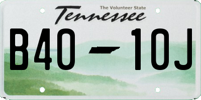 TN license plate B4010J