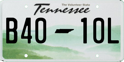 TN license plate B4010L