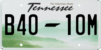 TN license plate B4010M