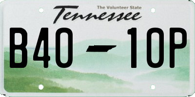 TN license plate B4010P