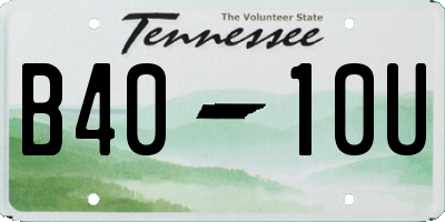 TN license plate B4010U