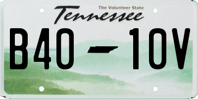 TN license plate B4010V