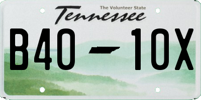 TN license plate B4010X