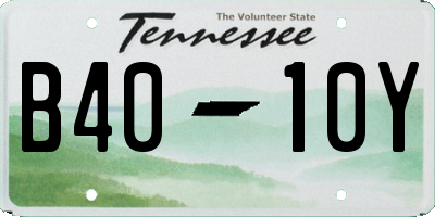 TN license plate B4010Y