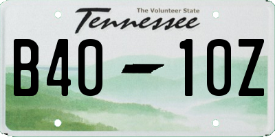 TN license plate B4010Z