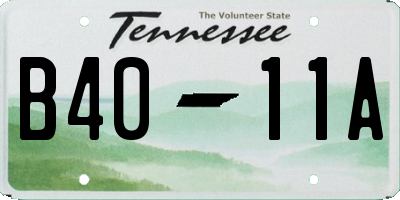 TN license plate B4011A