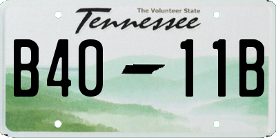 TN license plate B4011B