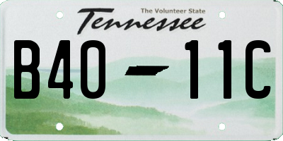 TN license plate B4011C