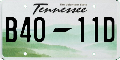 TN license plate B4011D