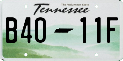 TN license plate B4011F