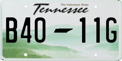 TN license plate B4011G