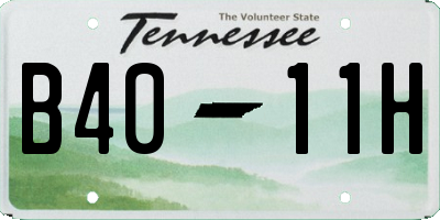 TN license plate B4011H