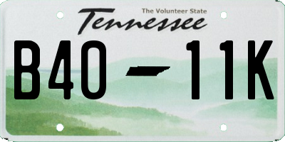 TN license plate B4011K