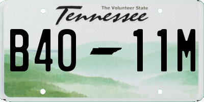 TN license plate B4011M