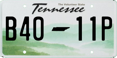 TN license plate B4011P