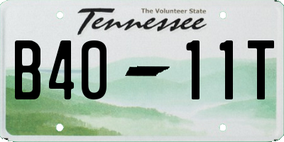 TN license plate B4011T