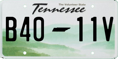 TN license plate B4011V