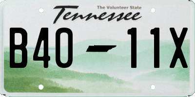 TN license plate B4011X