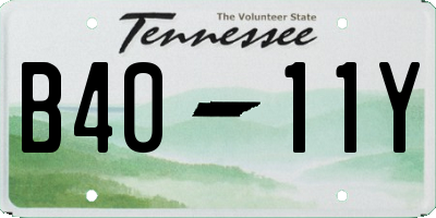 TN license plate B4011Y