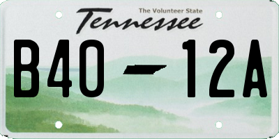 TN license plate B4012A