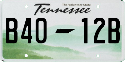 TN license plate B4012B