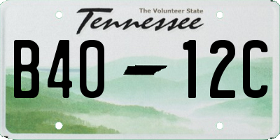 TN license plate B4012C
