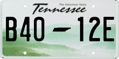 TN license plate B4012E