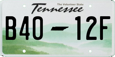 TN license plate B4012F