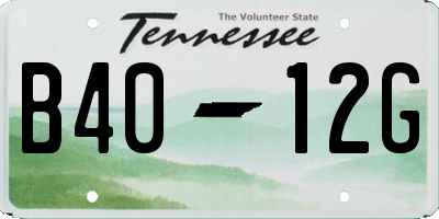 TN license plate B4012G